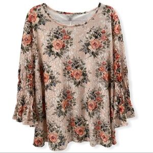 Floral 3/4 Blouse By Target Size 22/24